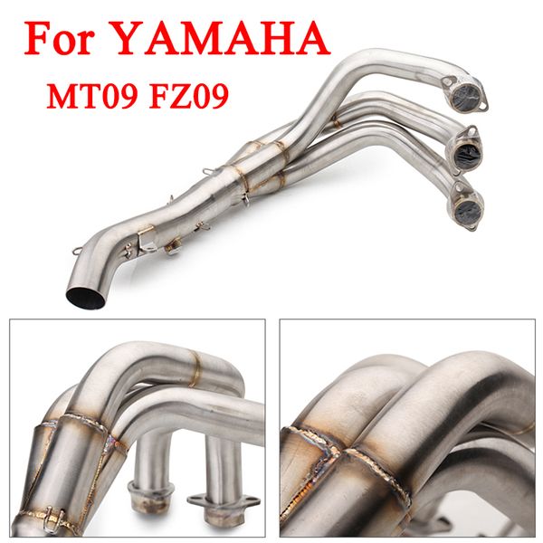 

motorcycle stainless steel full set link middle pipe exhaust pipe silp on for fz09 mt09 race until 2019