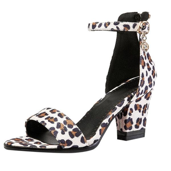 

sagace 2020 sandals women flat sandals for girls buckle strap leopard print open toe casual shoes women low-heeled roman, Black