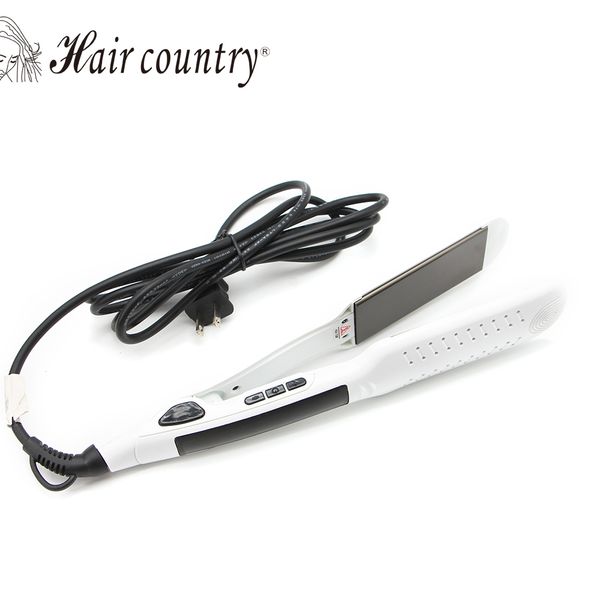 

hair country professional hair straightener iron white ceramic coating styling tools, Black