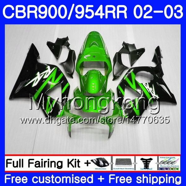 Bodys Para HONDA CBR900RR CBR 954 RR CBR954RR 02 03 CBR900 RR 280HM.58 brilhante verde quente CBR 900RR CBR954 RR CBR 954RR 2002 2003 Kit de Fairing