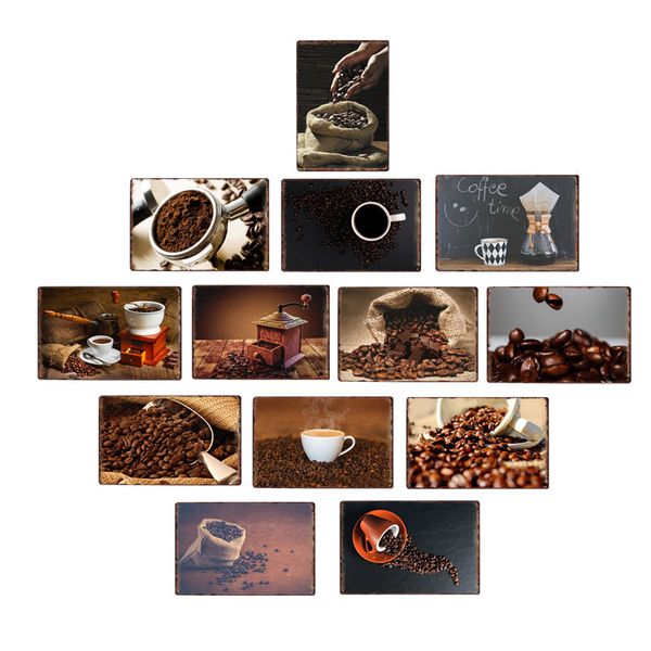 

metal sign new coffee beans tin sign vintage cafe coffee tea shop iron plate poster metal board plaques indoor hanging paintings decoration