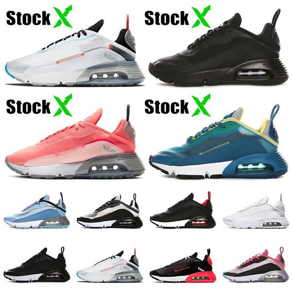 

wholesale 2090 mens womens running shoes b30 2090s white black pink pn dust duck camo air cushions sports sneakers 36-45