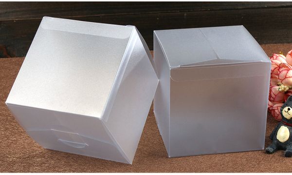 

50pcs 9*9*9cm frosted plastic pvc box packing boxes for gifts/chocolate/candy/cosmetic/crafts square matte pvc box