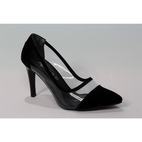 

feles black suede transparent sitiletto long heels evening shoes feles