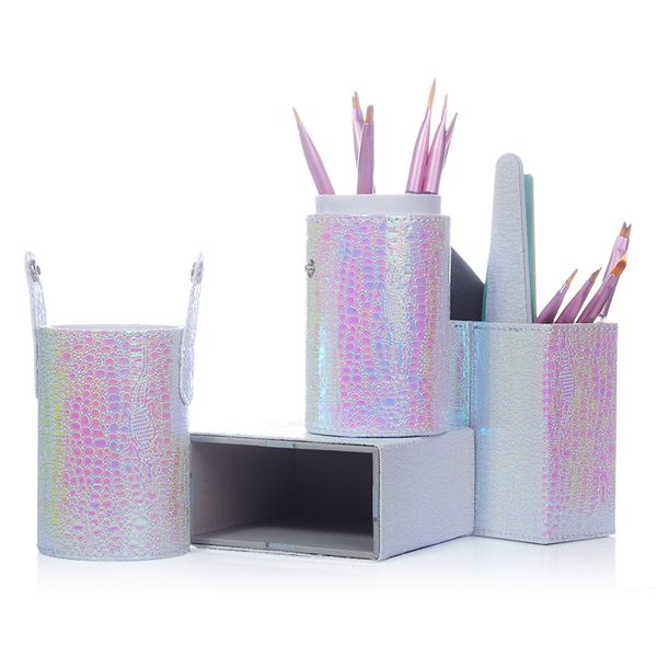 

fish scale magnet brush holder storage case bag pen organizer makeup nail art tools
