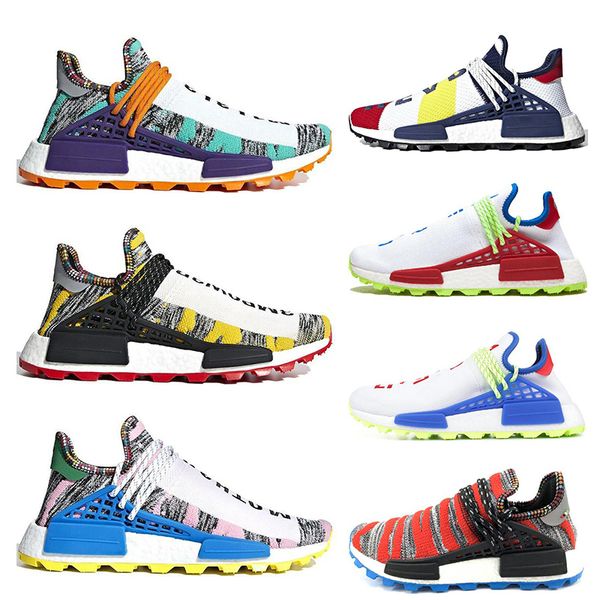 

wholesale human race mens women running shoes pharrell williams solar pack afro hu nerd blue homecoming mens trainers sport sneakers 36-45, White;red