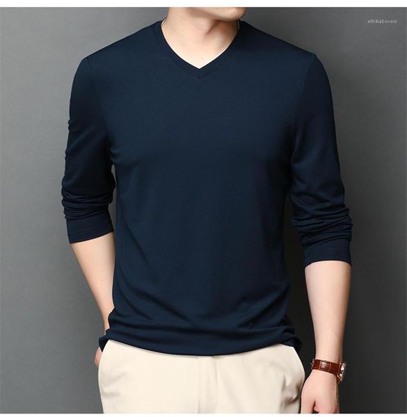 

t shirts long sleeve v neck male clothing solid color casual fashion mens shirts spring new mens, White;black