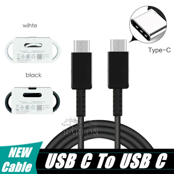 Novo Tipo C Para USB C Cable Cabo Cabos Rápidos Cabos Tipo-C Devices Rápido Cabo de Carregamento para Samsung Galaxy Note 10 Plus Note20 S21 S20 Ultra