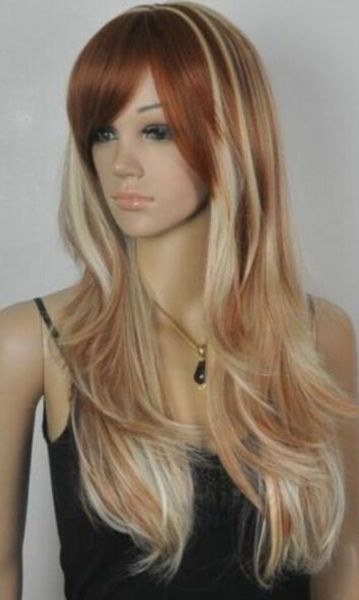 New Fashion Elegant Golden Mixed Brown Long Women S