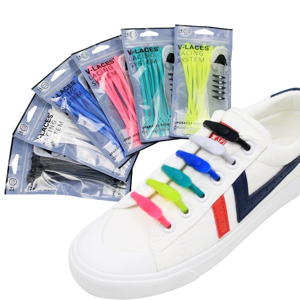 

New adju table ilicone lazy ela tic no tie hoelace colorful ilicone hoelace ea y hoe lace for adult kid 14pc pack