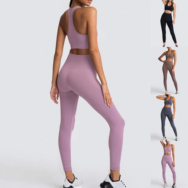 

yoga sports set bra+leggings fitness pants gym running suit exercise clothing gym sets 2 piece high waist athletic clothes, Black;blue