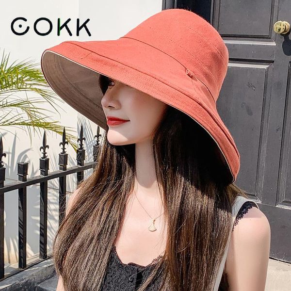 

cokk hat женщины летний ковш шапка с двухсторонней fisherman hat женской защитой от солнца ветрозащитной складной пляж hat gorros y200602, Blue;gray