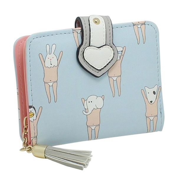 

summer cartoon girls mini short clutch wallet cute women money organizer fashion small purse short coin card holder, White