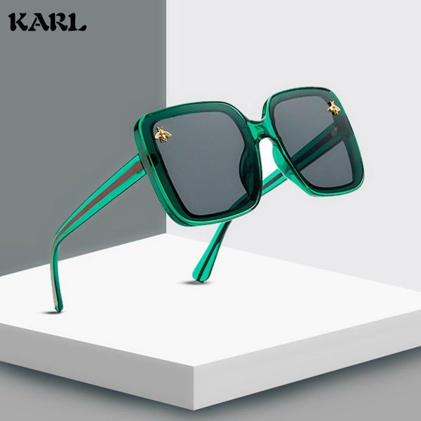 

fashion women bee sunglasses retro square sunglasses plastic square frame coated mirror ladies eyewear female shades uv400 tyjcj