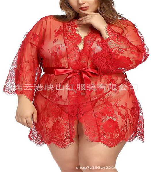 

womens lace sweet set hollow out oversize loose womens designer pyjamas see through costume, Black;white