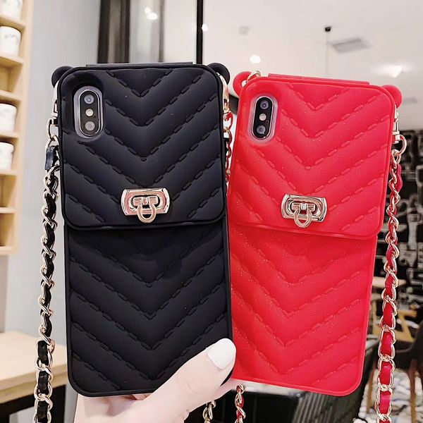 

Luxury cc wallet card holder ca e for iphone x max xr x card lot ilicone ca e for iphone 6 6 7 8 plu