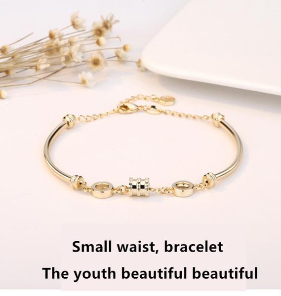 

wholesale-small waist bracelet 18k rose gold web celebrity bracelet style fashion simple personality female, Golden;silver