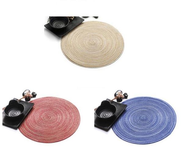 

cotton round anti-dinnerware mat bowl plate dish coffee cup dinner serving pad non-slip placemat table mats kitchen accessories