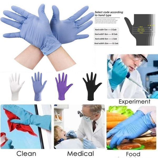 

100 pcs nitrile rubber comfortable disposable mechanic nitrile gloves diamond texture exam gloves resistant to punctures