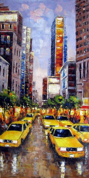 

Time Square Home Decor Handpainted &HD Print Oil painting On Canvas Wall Art Canvas Pictures 191124