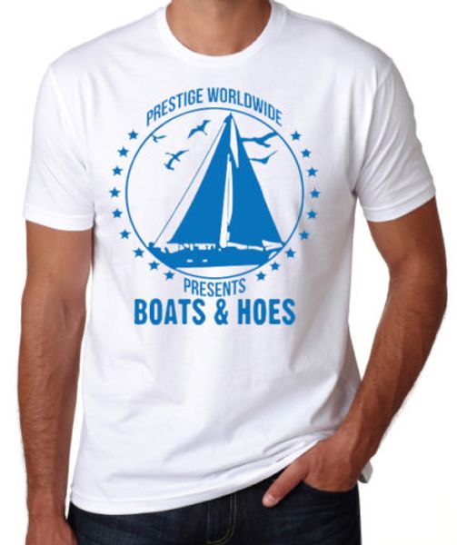 BOATS AND HOES MENS T SHIRT WILL SLOGAN STEP BROTHERS HUMOUR TOP