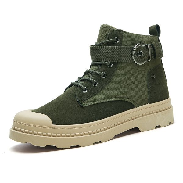 

winter men desert boots outdoor snow ankle boots male canvas anti-slip booties british sneakers zapatos de hombre, Black