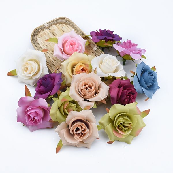 

50/100 pieces silk roses scrapbooking wedding decorative flowers wall christmas decorations for home artificial flowers cheap