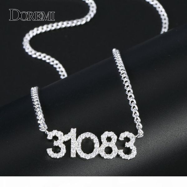 

doremi crystal pendant letters necklace for women custom jewelry custom name necklaces personalized zirconia iced out pendant, Silver