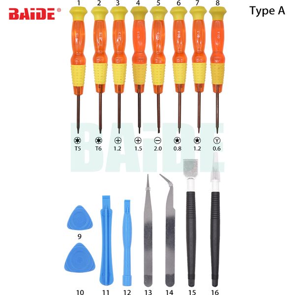 Präzisions-16-in-1-Schraubendreher-Set, Handy-Reparaturwerkzeug für iPhone/Laptops/Handy/PC