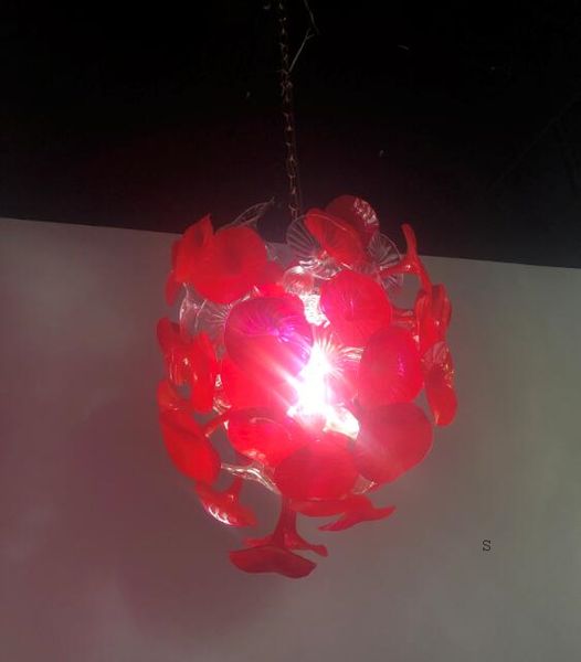 

luxury art led light flower red главная свет рука выдувное стекло люстры освещение висячие хрустальные люстры