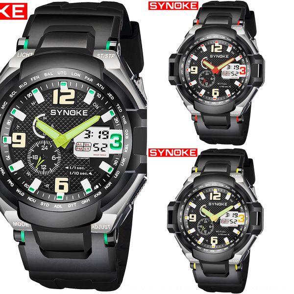 

edge outdoor multi-functional student electronic watch double-core swimming waterproof sports men's electronic watch, Blue