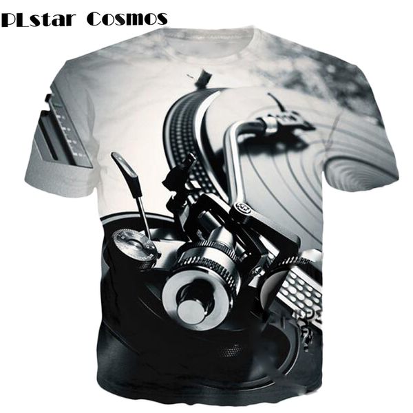 

plstar cosmos brand clothing technics turntable dj music audio books 3d printing t shirts women men fashion summer hip hop tee, White;black