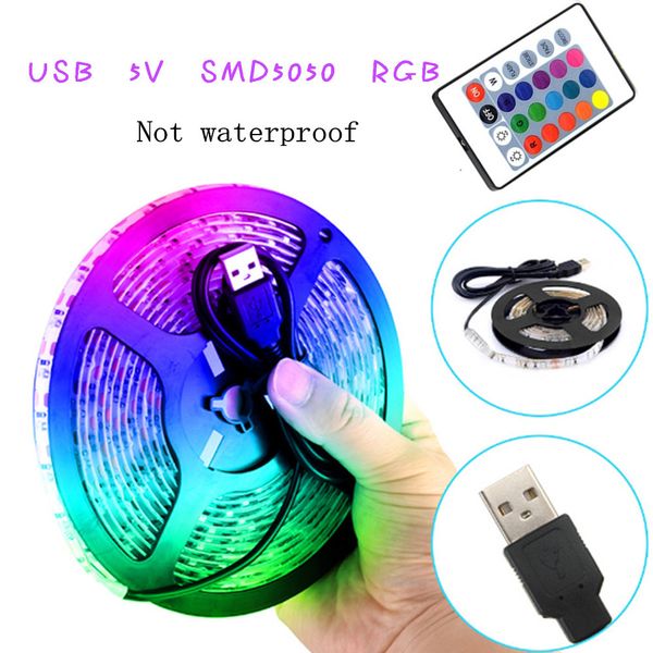 

usb 5v soft 7 colors change string light with remote control for tv background decor