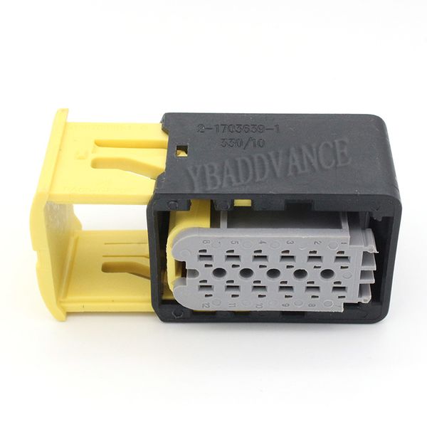 

2-1703639-1 amp pbt gf10 bulkhead waterproof 12 pin automotive connector