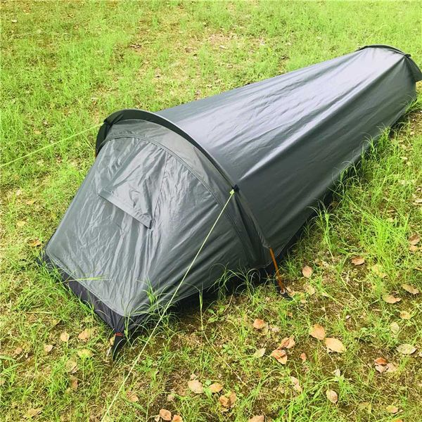 

ultralight outdoor camping sleeping tent lightweight one person tent backpacking bag waterproof camping and hiking, Blue;black