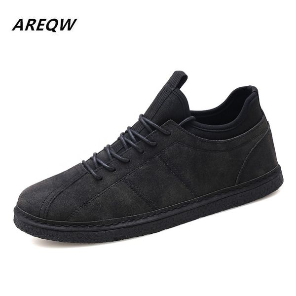 

2019 outdoor men shoes men's breathable sneakers solid color outdoor casual work shoes zapatillas hombre casual, Black