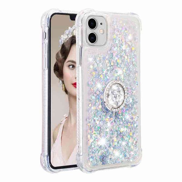Shockproof Liquid Glitter Soft TPU Case For Iphone 11 6.1 Clear Phone