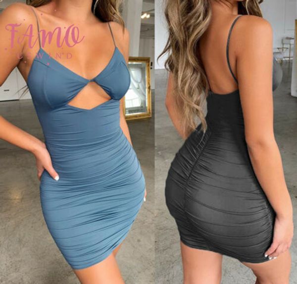 

hirgin 2020 лета женщин сексуальная bodycon рукавов партии clubwear коктейль выдалбливают спинки короткие мини-платье, Black;gray