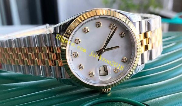 

luxury wristwatch ew datejust 126233 date 36mm roman dial 316l two tone gold cal.3235 movement automatic men's sport watches, Slivery;brown