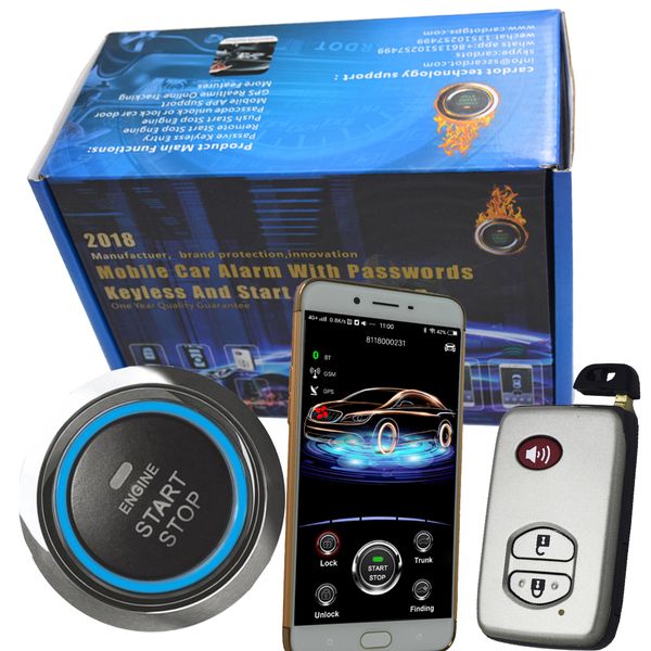 

bluetooth auto keyless entry smart key push button start engine rfid immobilizer car alarm remote gps tracking china supplier