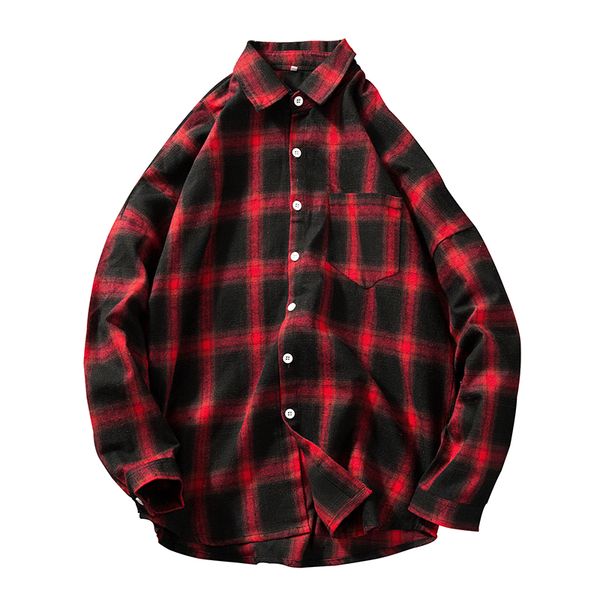

men's 111% cotton casual plaid shirts pocket long sleeve slim fit comfortable brushed flannel shirt leisure styles shirt, White;black