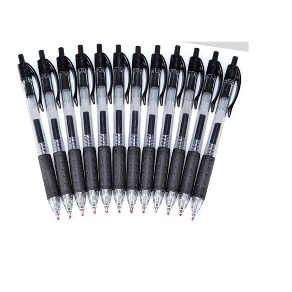 Retrátil Gel Ink Pens - Ultra-Fine Point, Blue Black Red 12-Pack