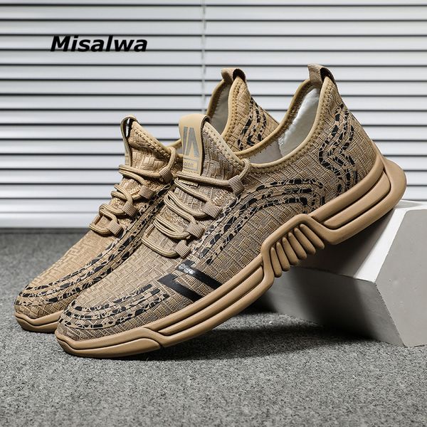 

misalwa highly recommended мужчины вскользь тапки бежевый ткань сетки отдыха мужские мокасины комфортабельная мужчины mocasines hombre, Black