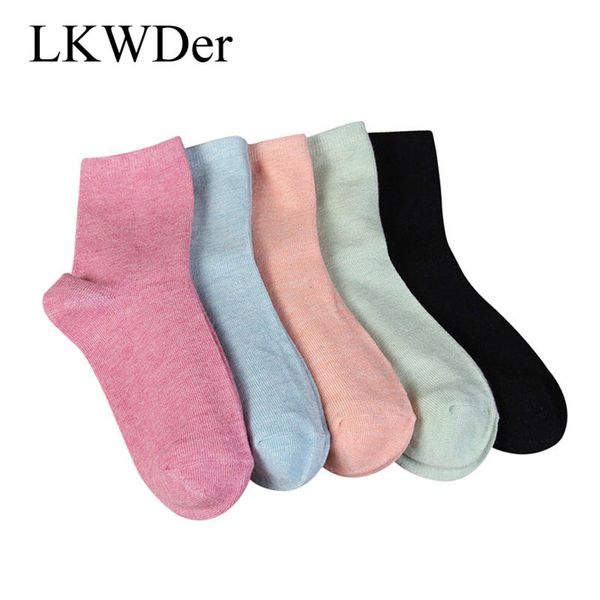 

lkwder 5 pairs women's socks solid color candy color spring autumn socks breathable casual cotton women calcetines meias, Black;white