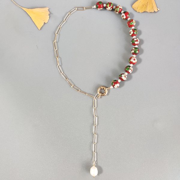 

2020 summer bohemian pearl pendant necklace delicate colored pattern beads women fashion clothes accessories jewelry moda, Silver