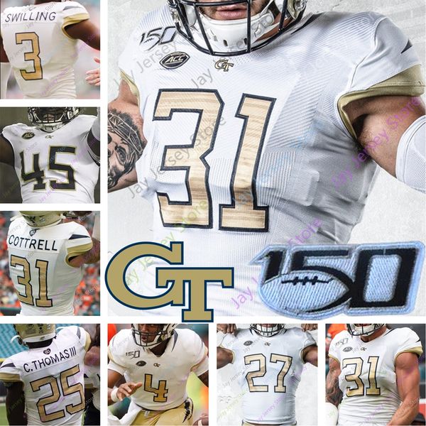 

custom georgia tech football jersey college james graham mason ahmarean brown adonicas sanders charlie thomas johnson tobias oliver, Black;red