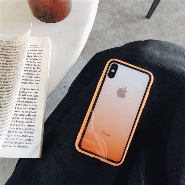 

wholesale for iphone 11 pro max rainbow case gradient color change phone case hybrid pc+tpu 2in1 mobile cover for iphone 11 pro max