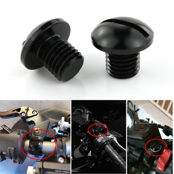 

m10*1.25 1 pair motorcycle mirror hole plugs cover 1 left-hand threaded anti-clockwise and right-hand threaded clockwise black