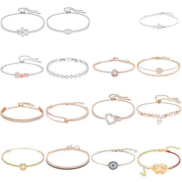 

2019 new eyes rose love round white bracelet for bridal jewelry anniversary gift, Golden;silver