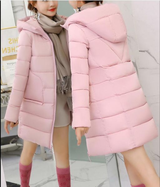 

2018 winter new cotton women's wild korean version coat long section of cotton padded warm coat jacket, Black